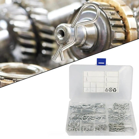 125 Piece Cotter Hairpin Assortment Kit For Truck And Small Engine Repairs Carbon Steel Fasteners Hitch Pin Clips Split Pins Versatile Metal Pins For Mechanical Repairs In RVs And Trucks Multiple Sizes DIY Ready To Use, plastic case with assorted metal pins