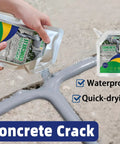 No Sweat Self Leveling Concrete Crack Filler And Waterproof Asphalt Sealant For Driveways Roads And Patios High Elasticity Repair Compound That Goes On Like Butter being poured into a concrete crack.