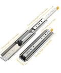 Full Extension Drawer Slides 1 Pair 44 Inch With Lock Side Mount Track Glides Detachable Quick Release Latches No Tool Needed