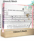 Cool Pink Acrylic Periodic Table Display With Real Elements Inside On Wooden Stand 83 Samples Gift Box Packaging Ideal