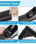 40 Piece Black 2020 Series Aluminum Extrusion Connector Kit installation steps with 40 2028 corner brackets and T slot nuts