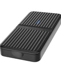 Tool Free USB4 NVMe SSD Enclosure Pushing Straight Up 80Gbps Speeds With Thunderbolt 5 Compatibility black textured external drive.