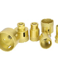 Top Rated Ftvogue Brazed Core Drill Hole Saw Set With 6 Pieces For Cutting Glass Tile Marble Granite Smoothly And Cleanly Without Breaking Edges On Your DIY Home Projects, gold 6-piece set