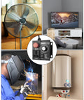 AC Motor Variable Speed Controller for Routers and Fans SCR Voltage Regulator 120V-220V with images of fan, TV, welding, water heater
