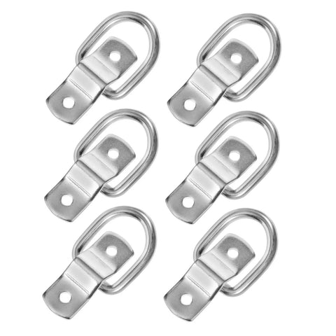 Bomb Proof D Ring Tie Down Anchor Rings For Car Floor Mount Zinc Plated Carbon Steel Lashing Hardware Built Tough To Strap Down Your Gear And Shop Stuff Dead Tight - set of six.