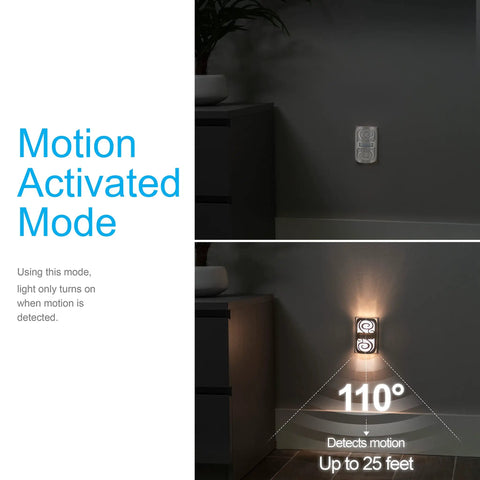 LED Motion Sensor Night Light With Motion Boost Plug In Dusk To Dawn Energy Efficient UL Certified Brushed Nickel