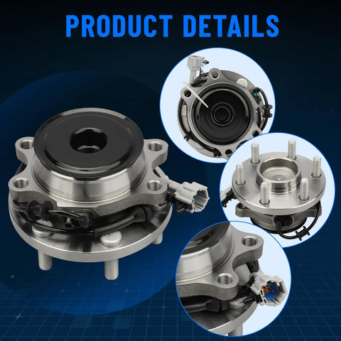 Front Wheel Hub And Bearing Assembly For Nissan Frontier 2005 To 2018, Pathfinder 2005 To 2012, Xterra 2005 To 2015, And Suzuki Equator 2009 To 2012, 6 Lug With ABS OE 515064 Front Axle Hub And Bearing detailed view