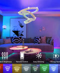 Color Changing Crystal Ring LED Pendant Chandelier with Remote Dimmer Rainbow RGB lighting for living room