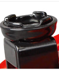 Close-up of Heavy Duty Hydraulic Floor Jack 2 Ton Trolley Jack With 4000 Lb Capacity, Safety Overload System in red finish.