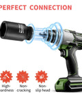 Impact wrench compatible with Beefy Half Inch Drive Metric Impact Socket Set With 43 Piece Deep And Shallow Assortment 8mm To 32mm