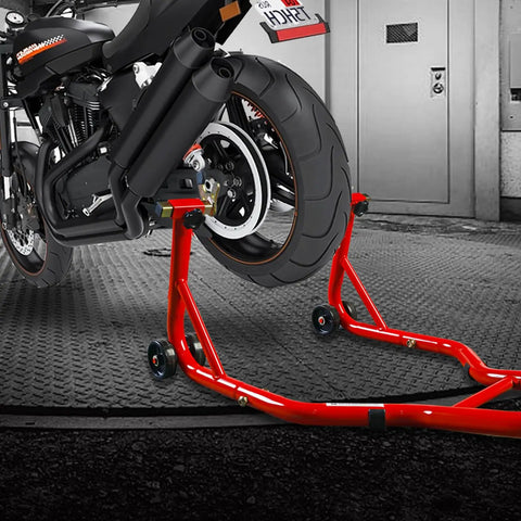 Beast Tough Motorcycle Lift Stand For Sport Bikes Front And Rear Wheel Lift Adjustable Steel Stand Up To 850 Lbs