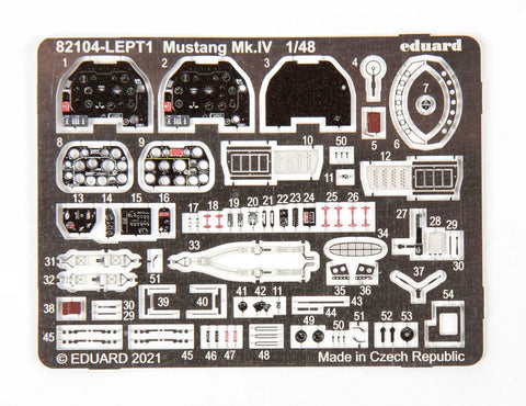 Eduard photo etch parts for Mustang Mk.IV ProfiPack 1:48 Scale Model Kit For WWII Fighter Fans