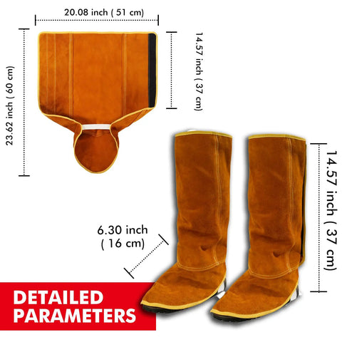 Extra Long Leather Welding Spats Built To Last Tough As Nails With Heat And Abrasion Resistant Boot Covers For Full Shoe And Leg Protection Cowhide Gaiters 1 Pair