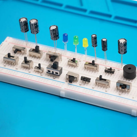 150Pcs Mini Micro Slide Switch Kit With 17 Value Types 2Pin 3Pin 4Pin DIP Toggle Switches on breadboard