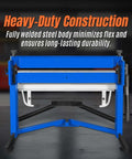 50 Inch Foot Clamp Pan And Box Brake For Sheet Metal Folding, heavy-duty steel construction, front view