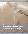 Close-up of beige tier in Three Tier Outdoor Water Fountain For Garden And Patio Freestanding 48 Inch Tall Water Feature With Pump Zen Vibes Calming Backyard Waterfall Sounds Beige Finish Great Yard Decor For Outdoor Or Indoor Display