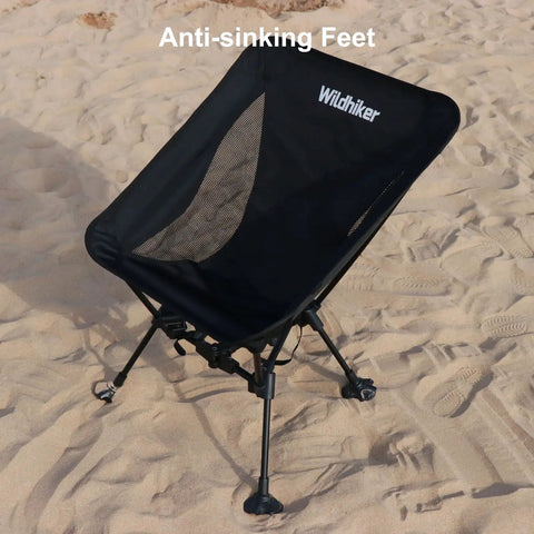 Ultralight Backpacking Chair For Adults With Pouch, Folding Camping Chair Weighs 2.8 Lbs, Anti Sinking Large Feet, beach setup