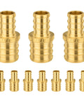 Brass PEX crimp reducing fittings, 1 in x 3/4 in, pack of 10