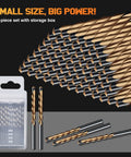 50 Pack Drywall Router Bits 5 32 Inch HSS Pilot Drill Bits Compatible With Spiral Saws And Power Tools For Slick Door And Window Cuts Shop Tested Job Site Ready Heavy Duty Finish in storage box.