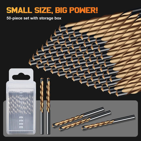 50 Pack Drywall Router Bits 5 32 Inch HSS Pilot Drill Bits Compatible With Spiral Saws And Power Tools For Slick Door And Window Cuts Shop Tested Job Site Ready Heavy Duty Finish in storage box.