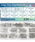 Cotter Pin Assortment Kit With 230 Pieces In 13 Sizes 304 Stainless Steel R Shaped Cotter Pins And Hairpin Split Pin Fasteners Clips For Your Toolbox Or DIY Projects OLA016