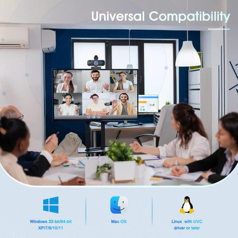 Group video call using Straight Up Crisp 1080P Full Hd Webcam With Noise Canceling Mic and Auto Light Correction.