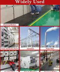 Built Tough Heavy Gauge High Voltage Insulating Rubber Mat Dielectric Non Conductive Switchboard Floor Roll Black Corrugated Anti Shock Workzone Defender in industrial setting with electricity workers.