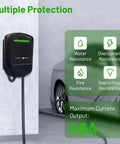 Level 2 EV Charger For Home Use Up To 48 Amp 240V Indoor Outdoor Fast Charging Station wall-mounted with protection features