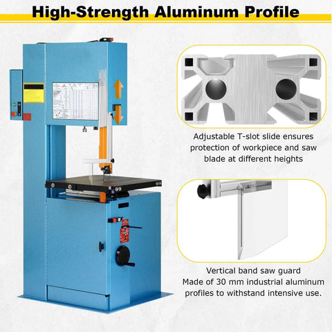 Vertical Band Saw Guard Aluminum Alloy No Drilling Required Universal Safety Shield for Small and Medium Wood Metal Saws
