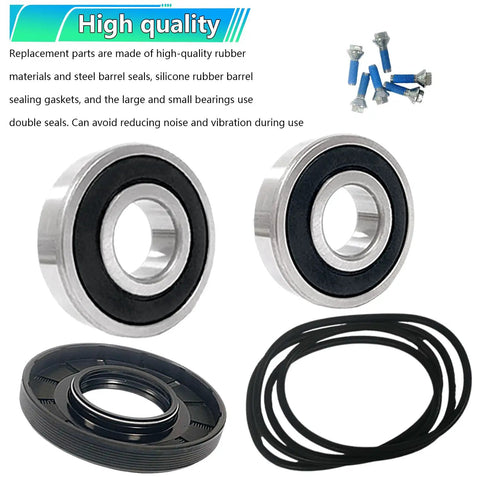 Heavy Duty Washer Tub Seal Bearing Kit For Samsung And Kenmore Front Loaders DC69-00804A includes rubber seals and bearings.