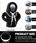Gear Shift Hoodie Car Accessory With Universal Fit Funny Shift Knob Cover For Automatic And Manual Transmissions Cute Interior Hoodie Year Round Protection Totally A Must Have Gift For Car Lovers, with chain detail and product dimensions shown.