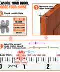 Diagram showing door thickness measurement for Hidden Door Hinge Set and hinge load capacity for zinc alloy hinges.