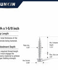 Bi Metal Masonry Screws Stainless 304 Self Tapping Size 14 X 1 5/8 Inch Hex Head Hardened Tip Built To Last Rustproof diagram