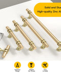 Gold Cabinet Pulls 5 Inch Pack of 25 Heavy Duty Kitchen Handles with Zinc Alloy for Closets and Vanities display