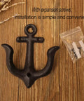 Badass Vintage Cast Iron Nautical Anchor Wall Hooks For Bathrooms And Closets Hella Sturdy Marine Style close-up with screws.