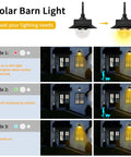 Solar Barn Light With Vintage Outdoor Lantern Look, 3 Lighting Modes, Motion Sensor illustration