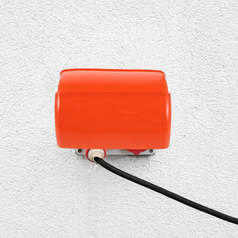Heavy Duty Outdoor EV Charger Cover With Dual Outlet Socket Protector All Weather Foldable Shield For Electric Vehicles mounted on a wall.
