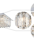 Raindrop Crystal Chandelier With Chrome Finish Modern Flush Mount Ceiling Light for Living Room Eight G9 Sockets Detail View