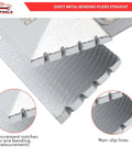 Close-up of 3 Inch Hand Seamer for Sheet Metal with 80 mm jaw width and 34 mm depth, showcasing non-slip lines and measurement notches.