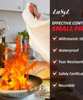 Emergency Fire Blanket 40 By 40 Inches Pack Of 6 For Home Safety Kitchen Camping And Hurricane Prep Oxygen Blocking Fire Suppression Blanket For Mess Free Fire Control used on kitchen stove fire.