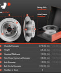 10.78 Inch Rear Solid Disc Brake Rotors And Ceramic Pads Kit For Subaru dimensions diagram and packaging