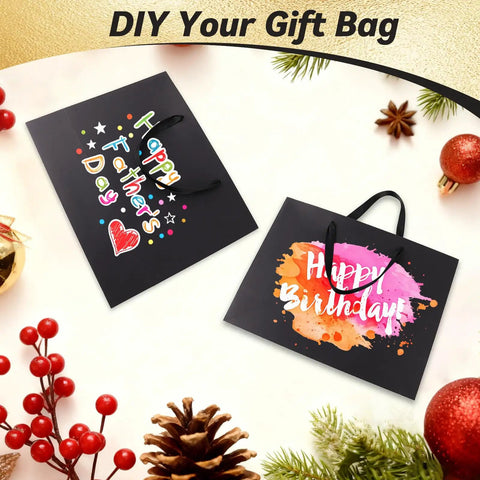 3 Pack Extra Large Black Gift Bags With Handles Includes 9 Tissue Papers 16 By 6 By 12 Inches Perfect For Mens Birthday Parties