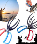 Two Pack 3 Claw Metal Fish Gripper Pliers Set For Freshwater Fishing showing ergonomic grip and stainless steel teeth