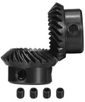 Two Piece 90 Degree 1 To 1 Spiral Bevel Gear Set Ground Mod 1 12mm Bore 25 Teeth Each Left Hand And Right Hand For Mechanical Rotation