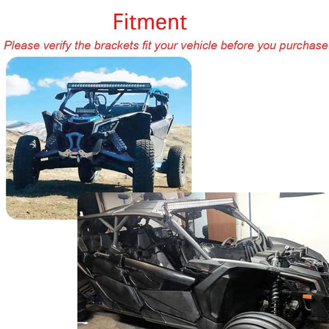 UTV with Rugged Roof Mount Brackets For 50 Inch And 52 Inch LED Light Bars Fits Maverick X3 And X3 Max 2017 2026 All Models Upper Roof
