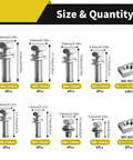 Eight Size Stainless Steel Battery Bolts And Nuts Kit for Motorcycle ATV Bike Scooter with M5 and M6 terminal screws.