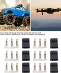 100 Sets Of 3 Pin Servo Connector Kit For Soldering To Receivers, Durable Crimp Pins And Terminal Connectors For RC Planes shown with parts