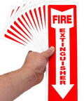 Fire Extinguisher Signs Stickers 12 Pack 4x12 Inch Premium Self Adhesive Vinyl Decals Laminated for ultimate durability.