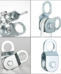 Open Cable Pulley Block With Built-In Bearings For Smooth Lifting, Dual-Sided Opening Design For Easy Rope Insertion, Heavy-Duty Hoist Pulley System, Supports Up To 110 Lb Load, Quick Setup For DIY Lifting Projects, 32mm steel pulley