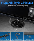 10 Pack 200W UFO LED High Bay Lights With 29500 Lumens 5000K Daylight Waterproof Shop Lights ETL Listed with 5 Ft Cable and Plug in use